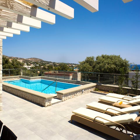Spend afternoons sunbathing or bobbing about in your private pool