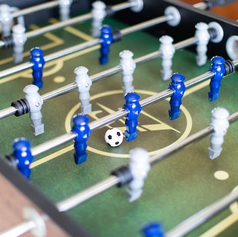 Get competitive over a came of foosball in the living area  