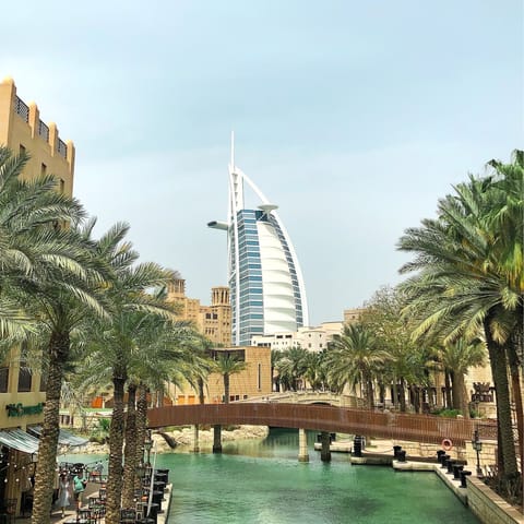 Admire the Burj Al Arab, 5 miles away
