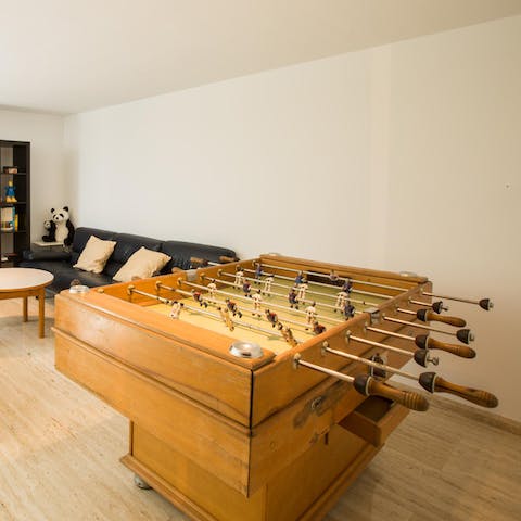 Challenge your guests to a game of table football