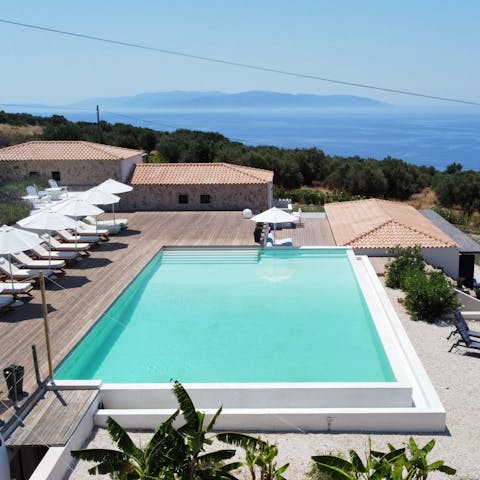 Cool off with a dip in an infinity pool with views over Kefalonia