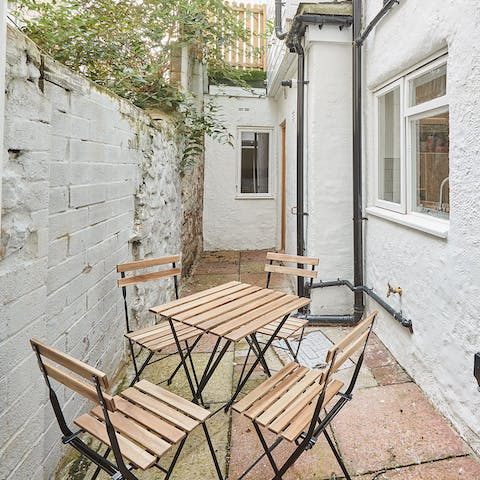Sip your morning cuppa on your private patio