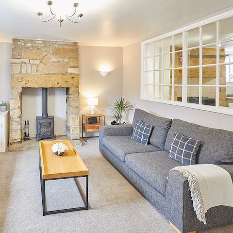 Curl up by the log burner in the evening