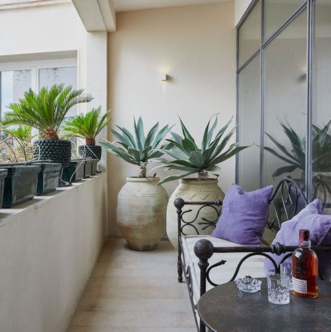 Enjoy a relaxing drink out on your private terrace 