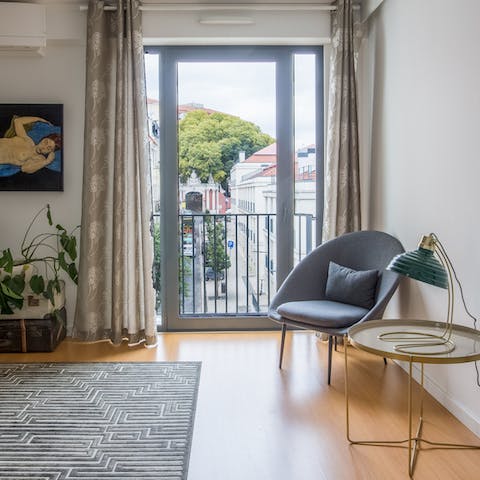 Curl up with a book in the chic reading nook