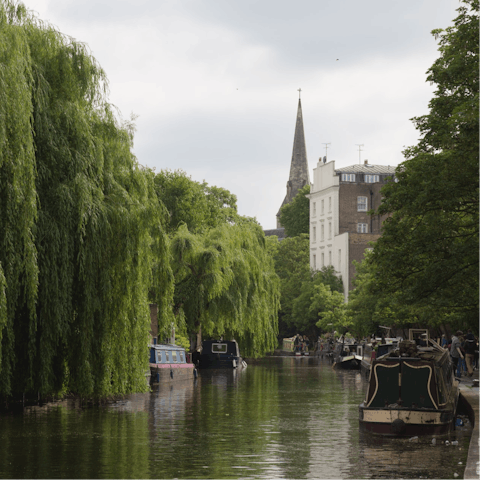 Grab a coffee and stroll along beautiful Regent's Canal – it's a few minutes away