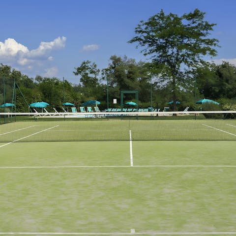 Enjoy a round of tennis at the on-site courts surrounded by the Tuscan countryside