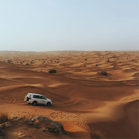 Drive out into the endless desert dunes for a once-in-a-lifetime off-roading experience