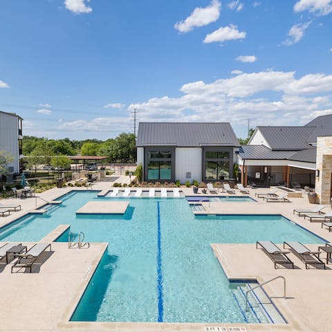 Cool off in the building's pool