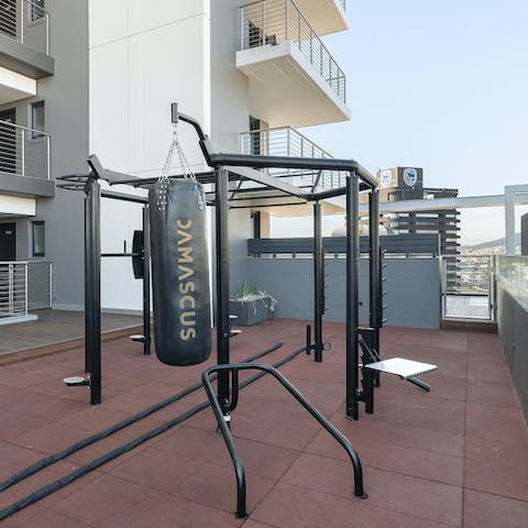 Keep up with your fitness routine in the outdoor gym