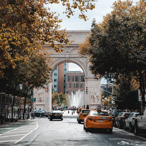 Grab a coffee and stroll through Washington Square Park – it's just a few steps away