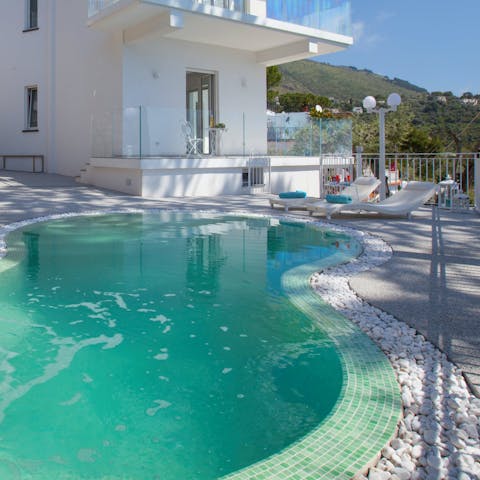 Go for a dip in the private swimming pool after a day of exploring the Amalfi coastline