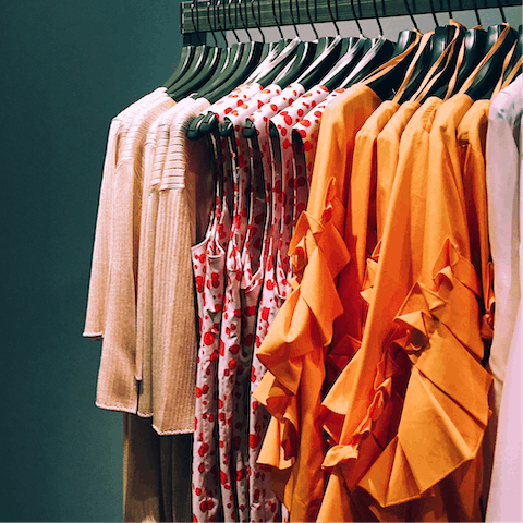 Go clothes shopping on elegant Rua das Flores, a two-minute stroll away