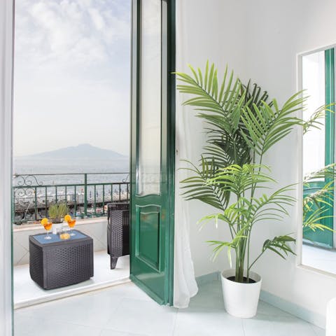 Enjoy beautiful sea views from the balcony 