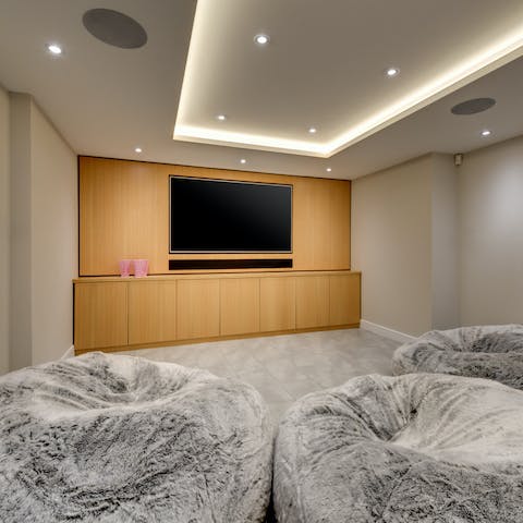 Cosy up in the cinema room