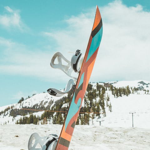 Learn to snowboard at Madness Snowboarding School, a five minute drive away