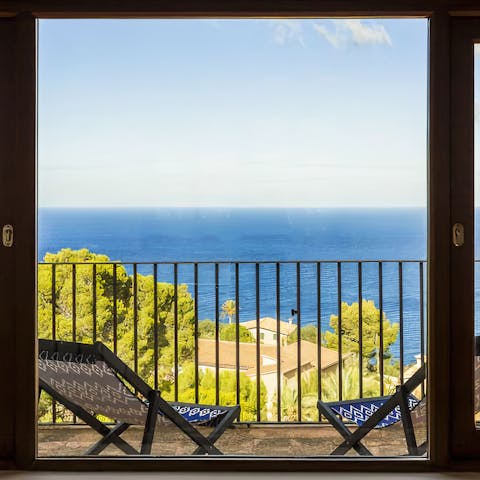 Enjoy calming sea views while relaxing on the terrace