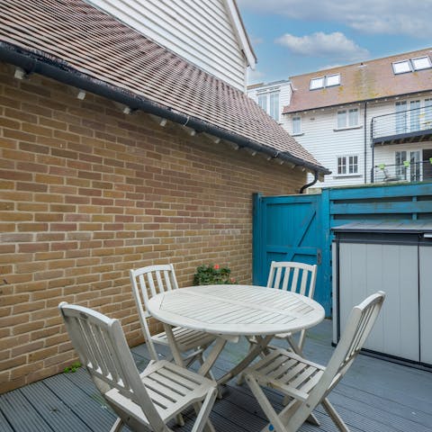 Enjoy sundowners and snacks on the private terrace