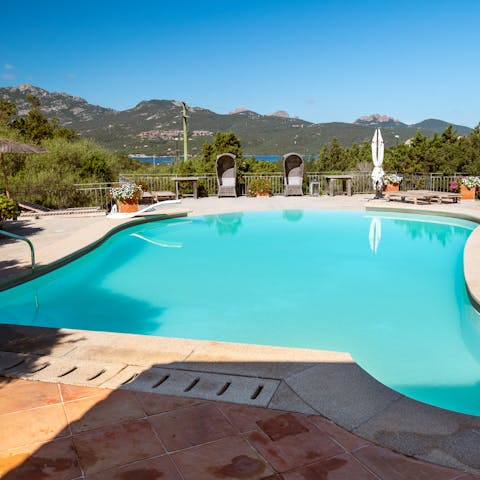 Immerse yourself in the beautiful views with a dip in the private pool