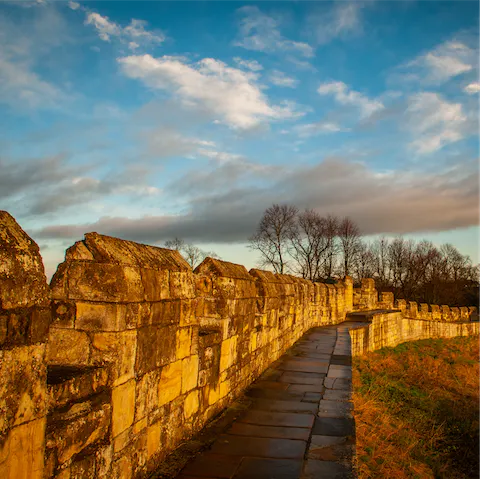 Admire the beauty of York as you stroll along the city wall