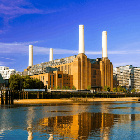 Dine and shop at Battersea Power Station, not far on foot