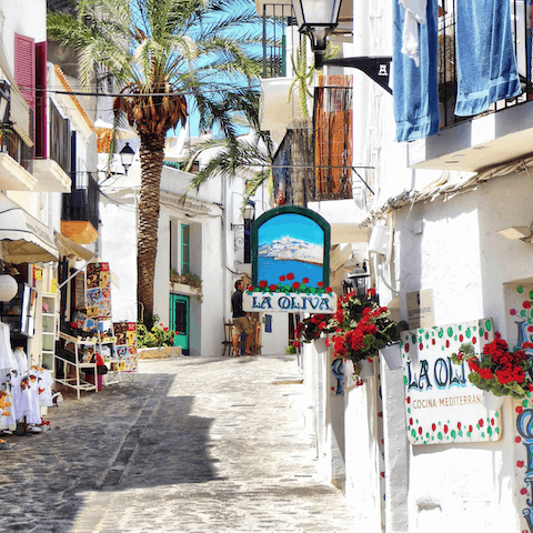 Enjoy Ibiza Town's stylish restaurants, boutiques and music scene which is close by