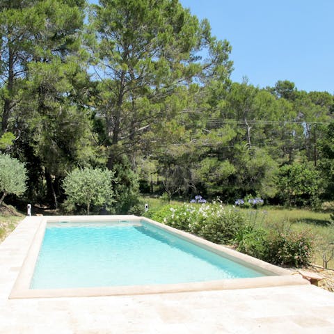 Cool off from the Mediterranean sun in the swimming pool 