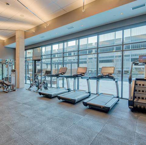 Work up a sweat with a session in the on-site gym