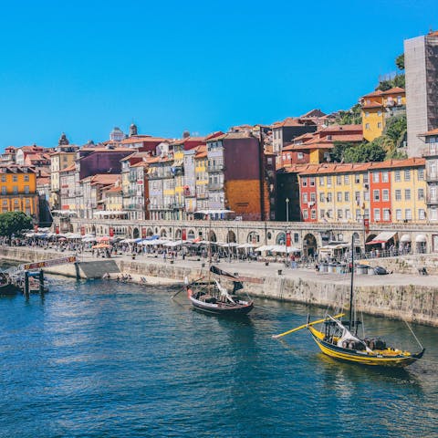 Stroll along the Cais da Ribeira, a short walk from your door