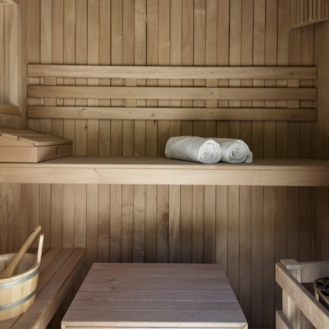 Relax and rejuvenate in the sauna after a busy day spent exploring