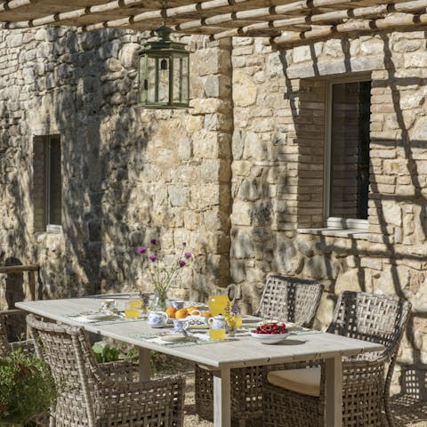 Start the day with a typical Italian breakfast on the patio