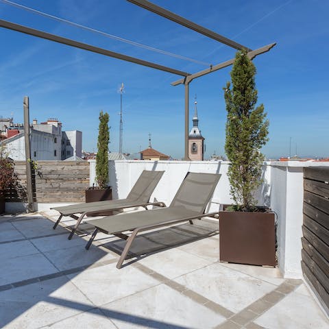 Relax in the Madrid sun on the terrace