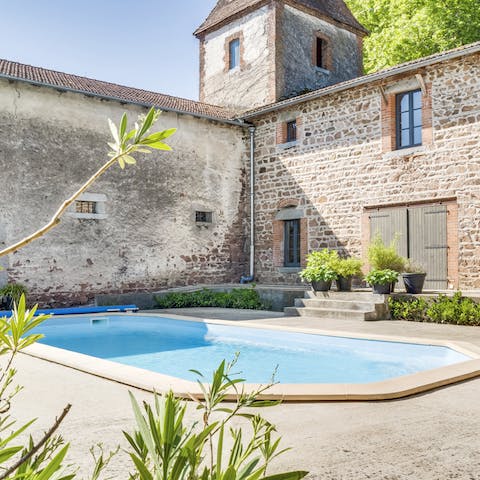 A heated pool in a pretty courtyard available for year-round use