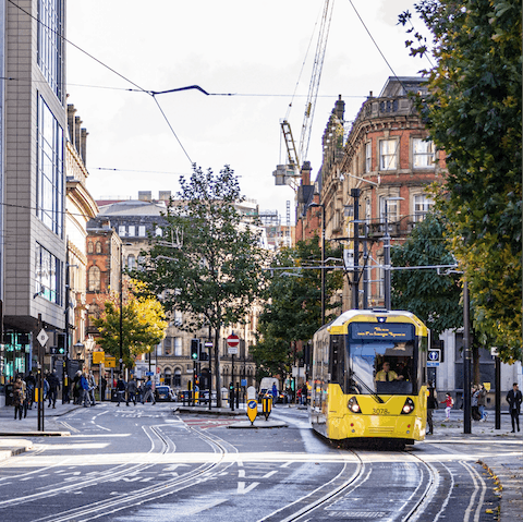 Explore the heart of Manchester, only a nineteen-minute drive away