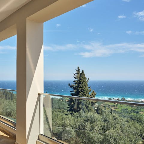 Wake up to wonderful sea views each morning from the bedroom balcony