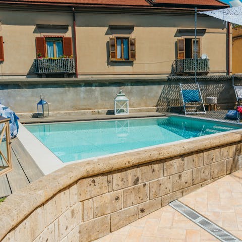 Cool off from the Italian sun in the small private pool