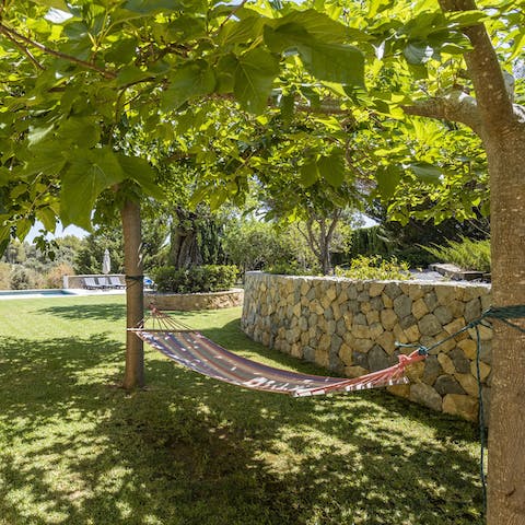 Enjoy the peace and serenity of the garden from the hammock