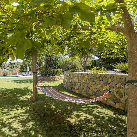 Enjoy the peace and serenity of the garden from the hammock 