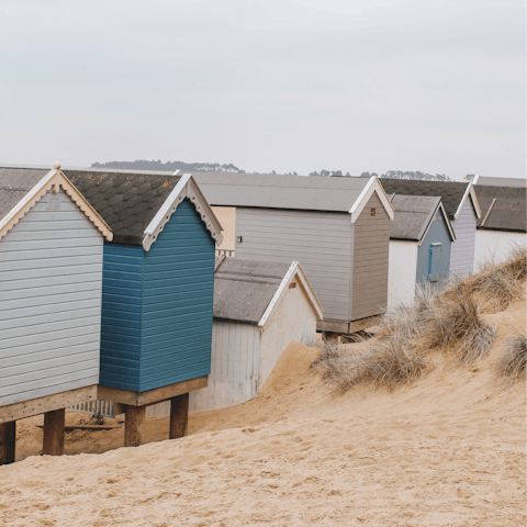 Visit the sandy Wells-next-the-Sea Beach, a twenty-minute drive from here