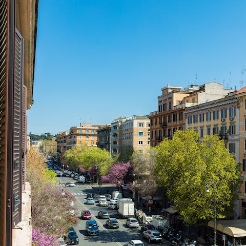 Admire picturesque views of Via Cola di Rienzo from your bedroom