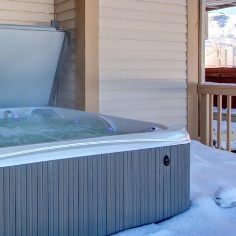 Soak in either of the two private hot tubs