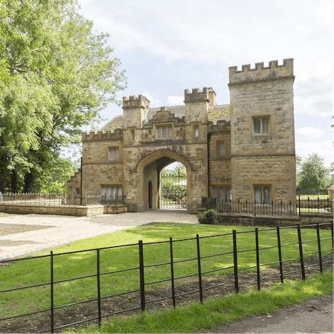Arrive in style through the castle ground's gatehouse