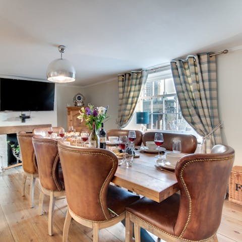 Treat your brood to a slap-up dinner in the homely dining area