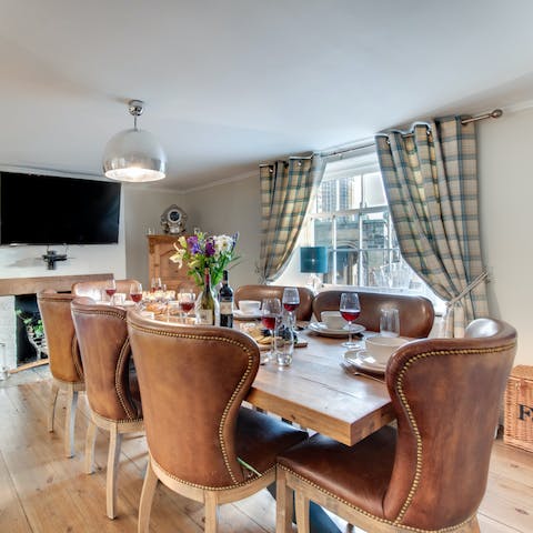 Treat your brood to a slap-up dinner in the homely dining area