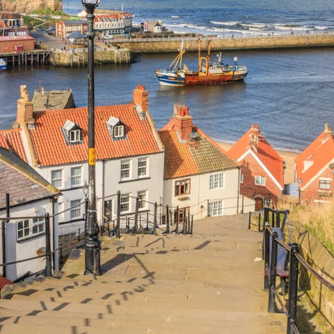Take the ten-minute walk to the famous 199 steps and admire the impressive harbour views