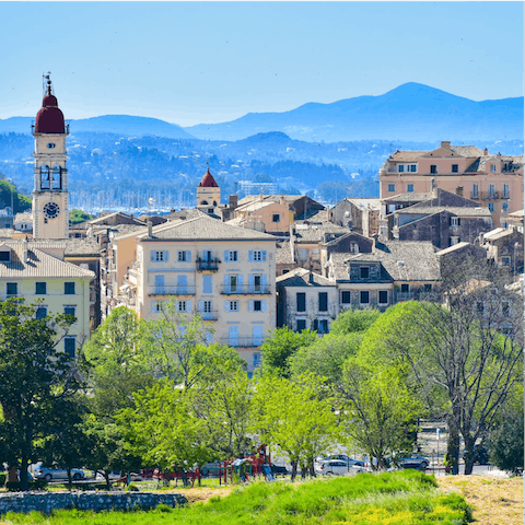 Discover the UNESCO World Heritage site of Corfu Town, 12km from home