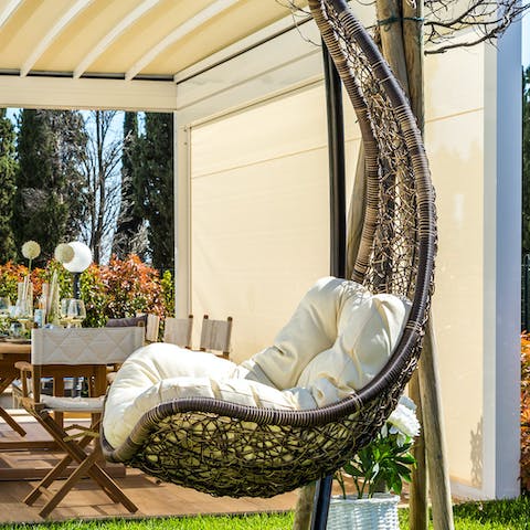 Relax in the swing chair