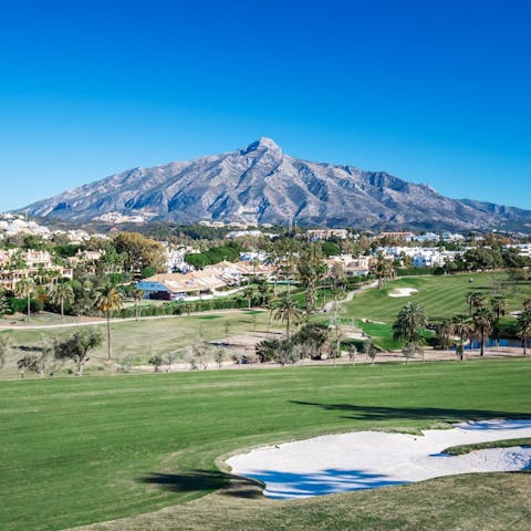 Admire the beautiful views across La Concha mountain and Las Brisas Golf course