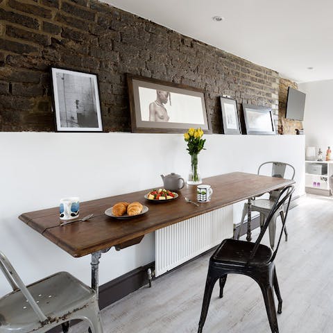 Enjoy a meal at the stylish dining area