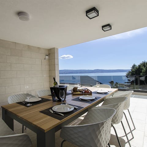 Enjoy brudet – a Croatian seafood stew – and wine alfresco